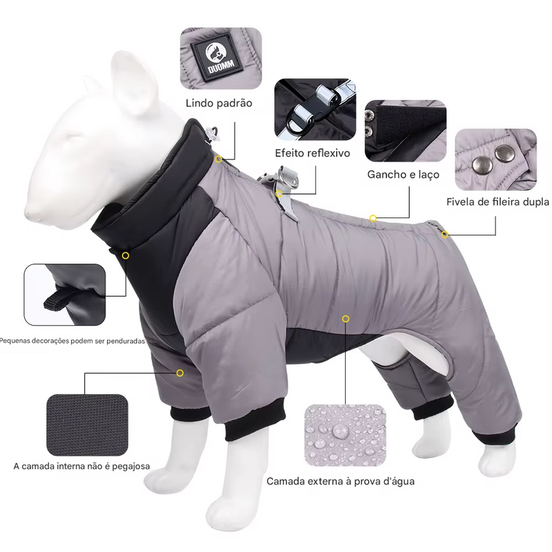 Casaco de Inverno Impermeável para Cães - Estilo, Conforto e Proteção para Seu Melhor Amigo!
