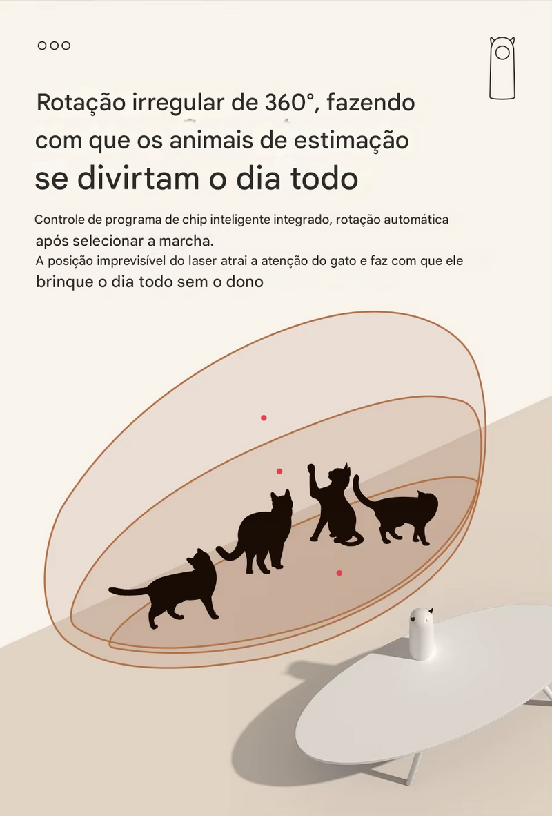 Brinquedo Laser Inteligente ROJECO - Diversão e Estímulo para Seu Gato!