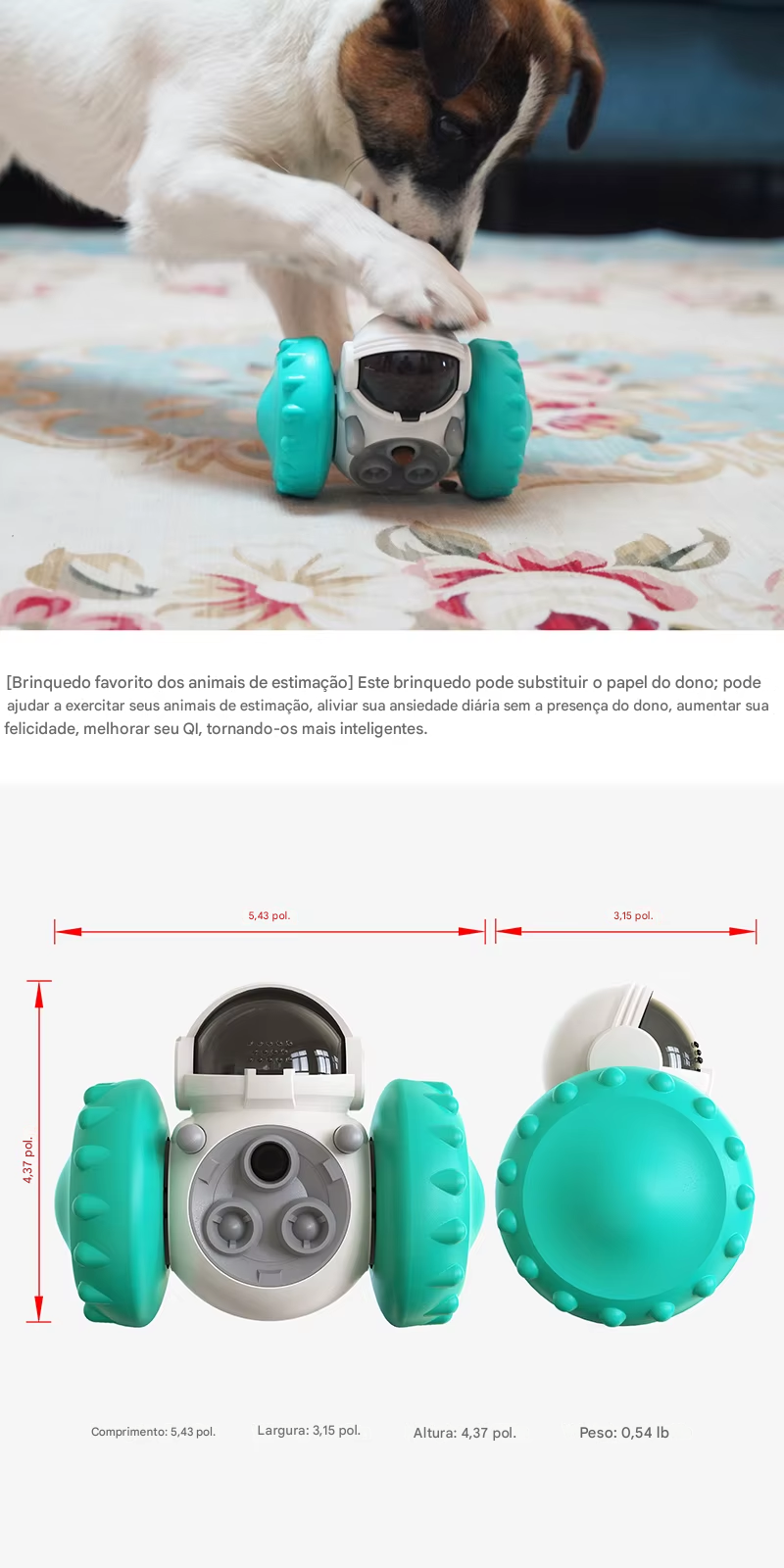 Brinquedo Dispensador de Petiscos - Diversão Inteligente para Seu Cão e Gato!
