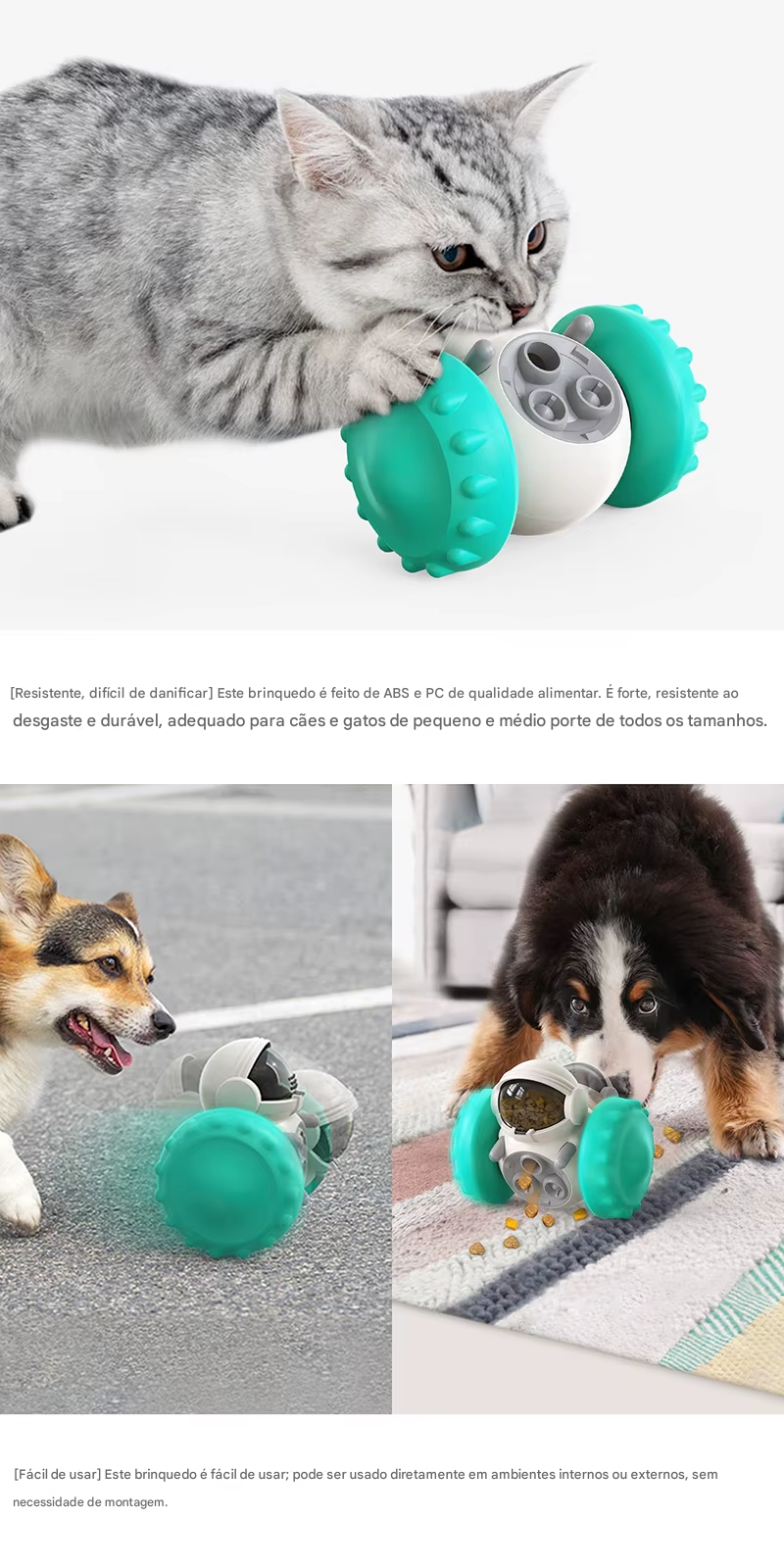 Brinquedo Dispensador de Petiscos - Diversão Inteligente para Seu Cão e Gato!