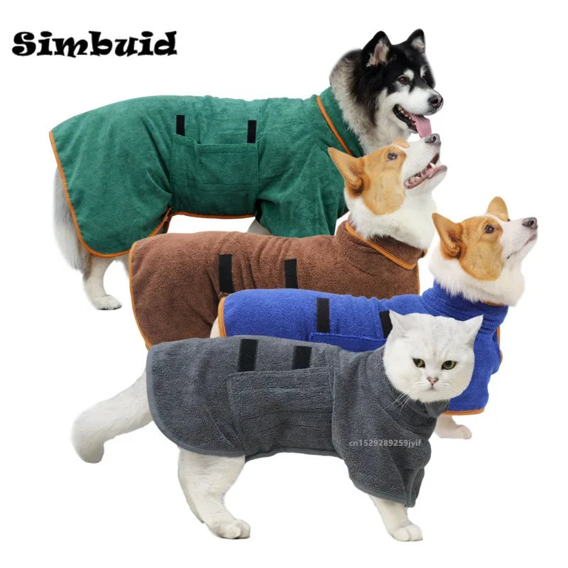 Roupão Toalha Absorvente para Pets – Secagem Rápida e Conforto Após o Banho!