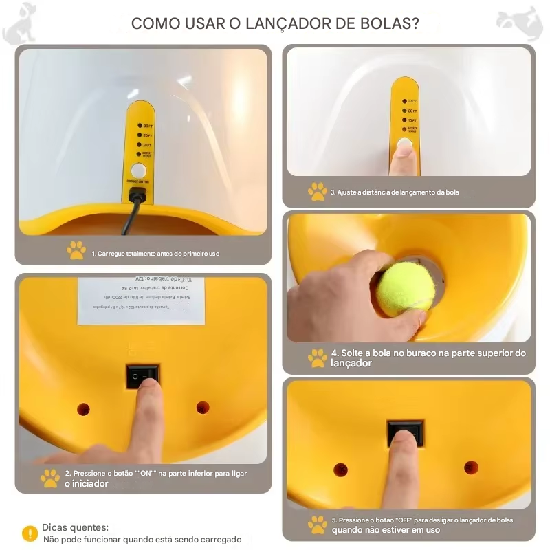 LANÇADOR AUTOMÁTICO DE BOLAS PARA CÃES - DIVERSÃO INTELIGENTE E INTERATIVA!