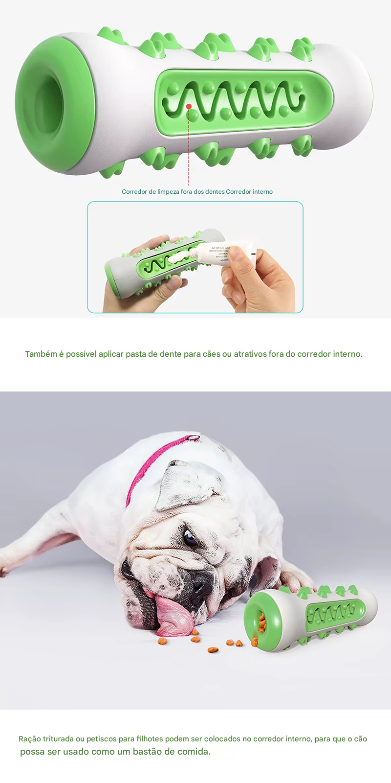 2 em 1- Brinquedo e Escova de Dentes de Borracha para Cães - Diversão e Cuidado em um Só Brinquedo!