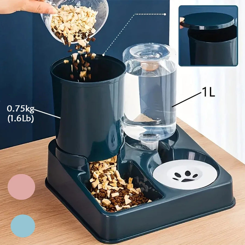 Garrafa Portátil de Água e Ração para Cães e Gatos - Hidratação e Alimentação Segura e Prática Onde Quer que Você Esteja!