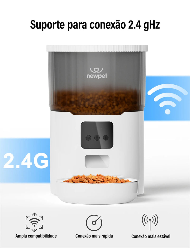 Alimentador Automático Inteligente 4L - Alimentação Perfeita Para Seu Pet Mesmo Quando Você Não Está Em Casa!